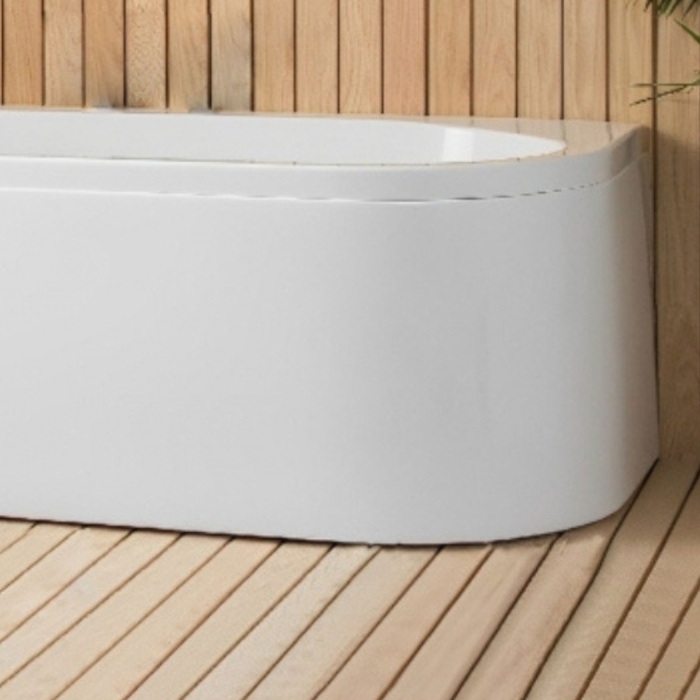 Lifestyle image of the Carron Status 1600mm x 725mm Carronite Curved Front Bath Panel